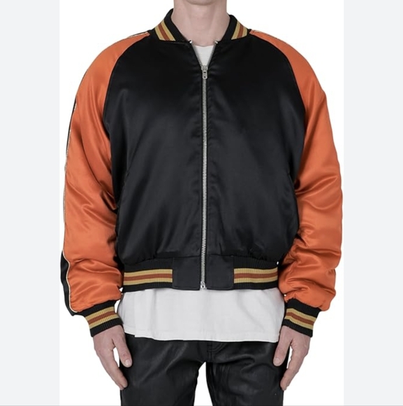 MNML Other - mnml Orange & Black Souvenir Jacket Size Large